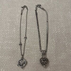 Brighton Silver Heart and Filigree Pendant Necklaces